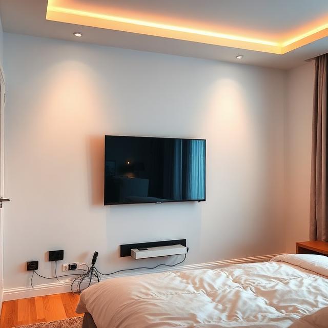 TV instalada no quarto