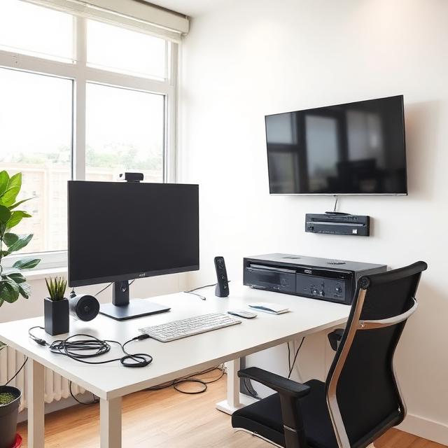 TV instalada em home office pela SoaresSat